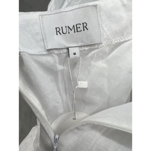 Rumer The Label Mia Mini Dress Size Medium White 100% Linen - Picture 8 of 10